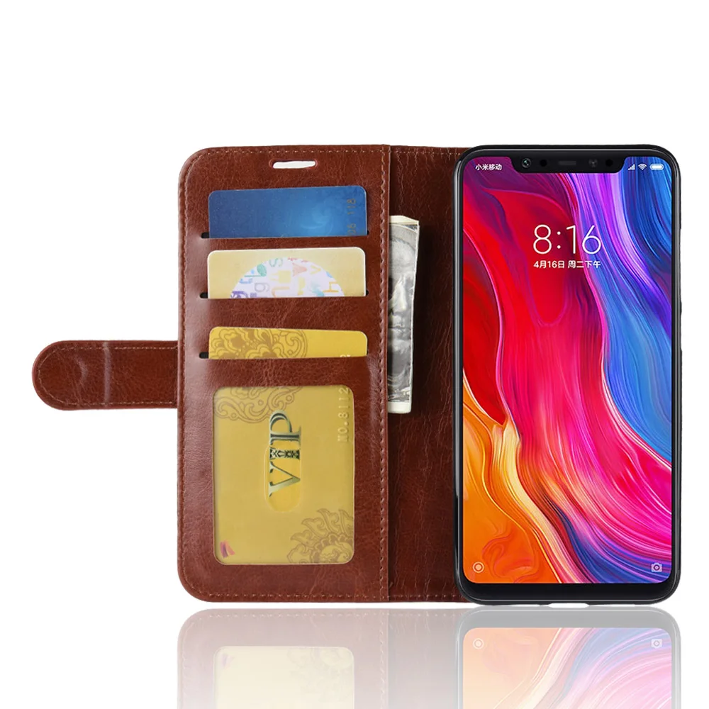 Чехол HUDOSSEN для Xiaomi Mi 8 роскошный кожаный чехол с откидной крышкой аксессуары