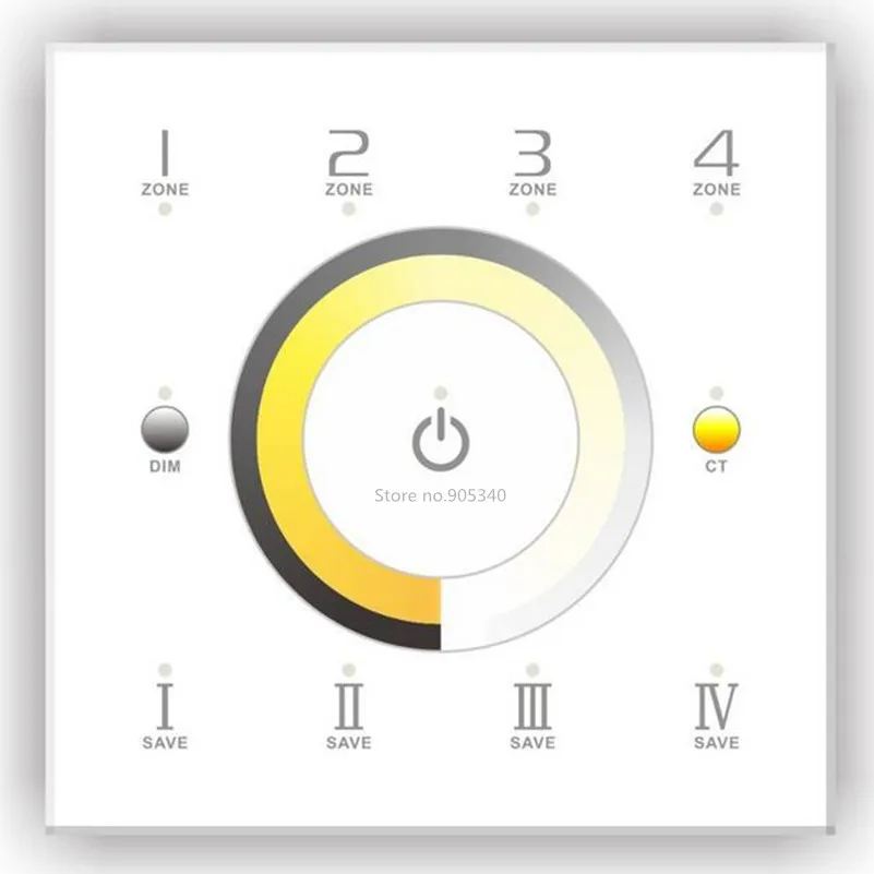 

D7 DMX dimmer touch panel switch & CCT Color temperature adjustment ,4-zone DMX512 controller