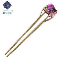 Фиолетовая Смола розового сплава вилка для волос палочки для женщин капля масла шпильки в форме бабочки головные уборы Свадебные украшения Аксессуары для волос FZ-17025