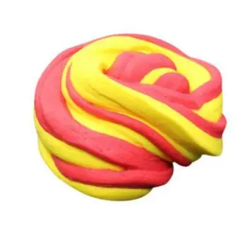 DIY Fluffy Slime Box Soft Light Clay Modeling Polymer Slime Supplies Clay Sand Dynamic Plasticine Toys Tool Kit Boys/girls gift - Цвет: C red yellow