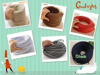 

100 m/a lot 2 x0.75 nuclear power cable cable power cord knitting textile fabric silk braided wire cable cloth vintage cable