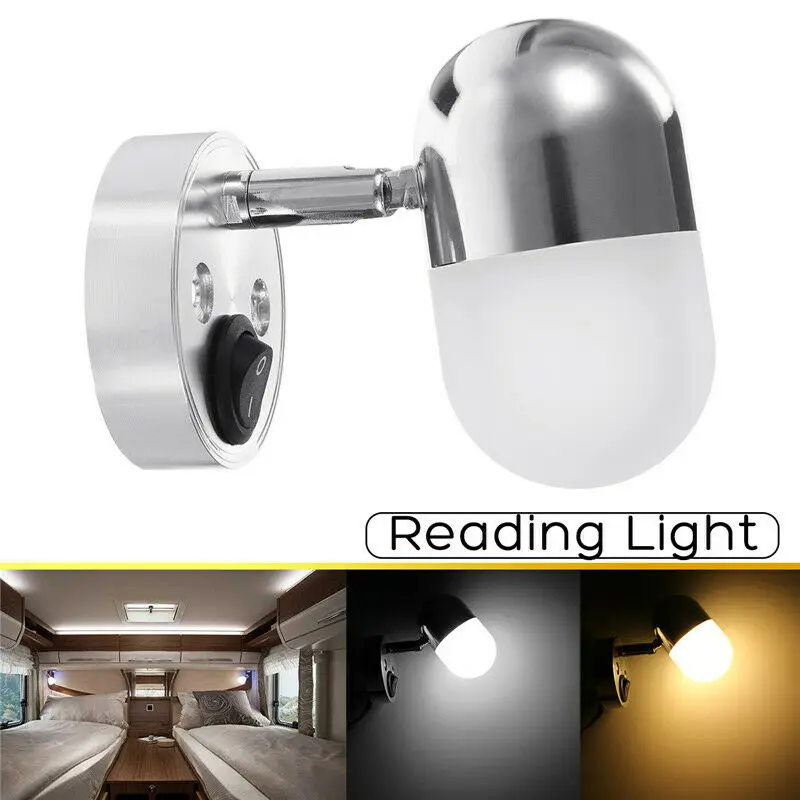 

For Camper Van Caravan 12V Adjustable LED Wall Light Double Heads Lamp for Boat Truck Caravan Reading