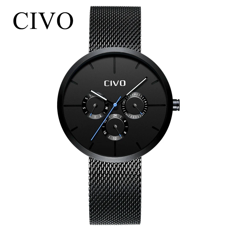 

CIVO Mens Watches Sports Fashion Business Casual Watches Mens Clock Luminous Hands Quartz Wristwatch Mens Montre Homme 2019