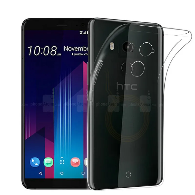 Для HTC U11 Plus/U12 Plus чехол тонкий кристально прозрачный мягкий из ТПУ силикона + U12