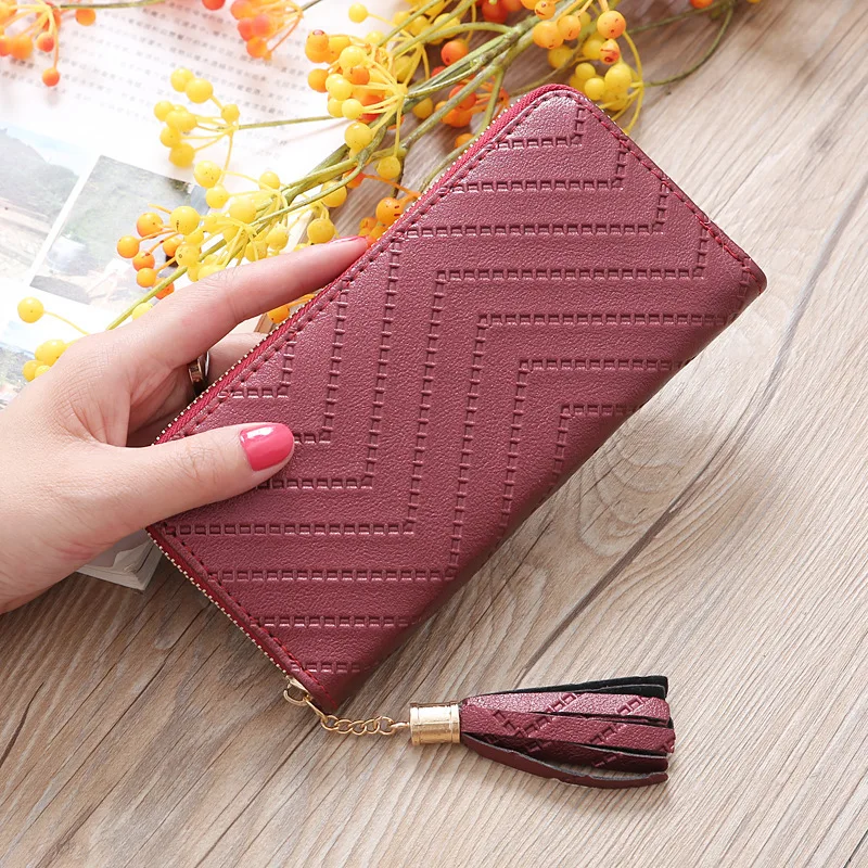 

LKX Fashion Tide Personal Long Ladies Wallets Mobile Phone Cash Womens Purse Women Coin Purses Holders Zipper Female Wallet
