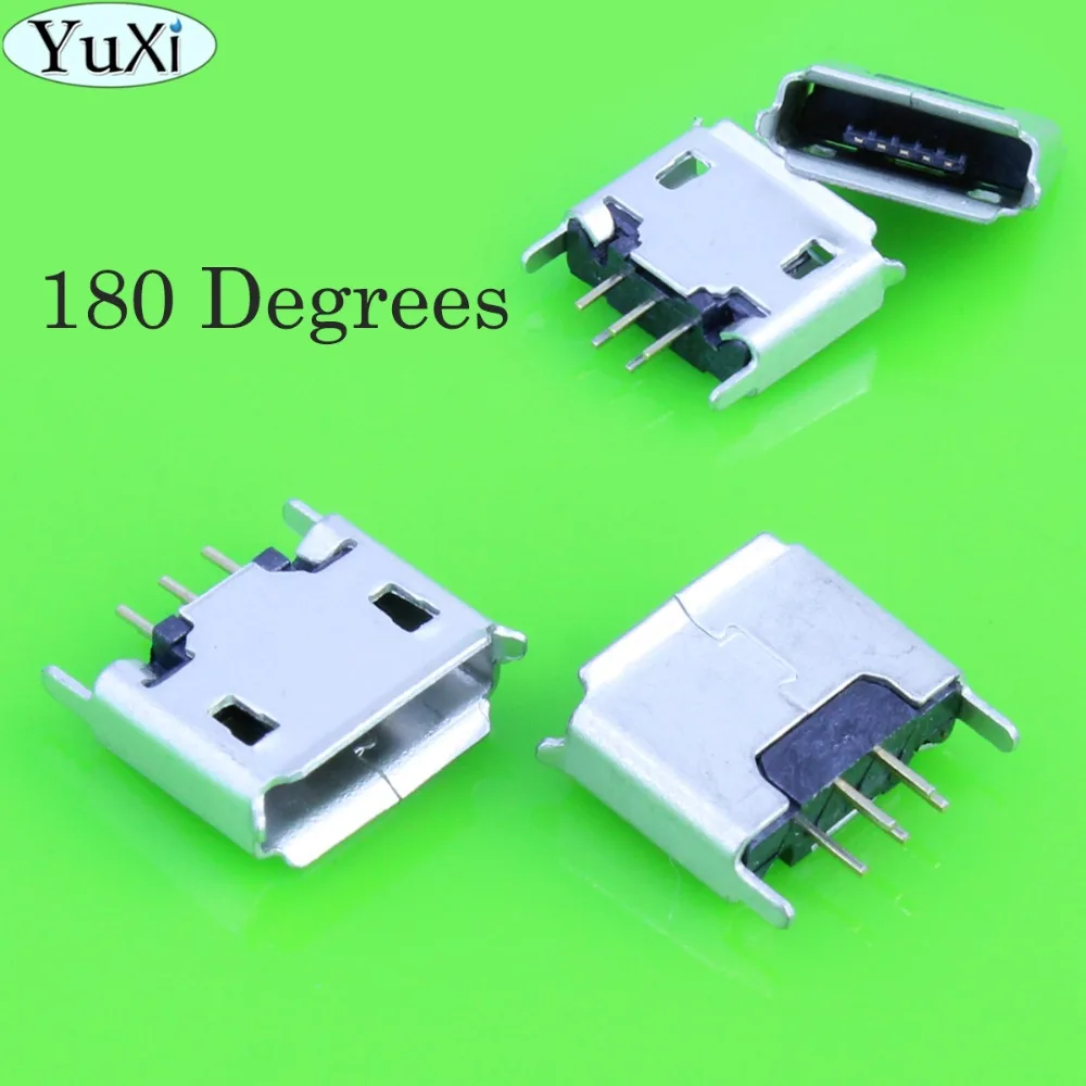 YuXi 1 шт. микро мини USB 5pin гнездо 180 градусов jack 5P Прямой разъем USB|Шлейфы для