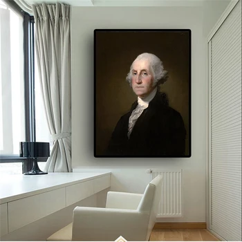 Portrait of George Washington by Gilbert Stuart Printed on Canvas 1