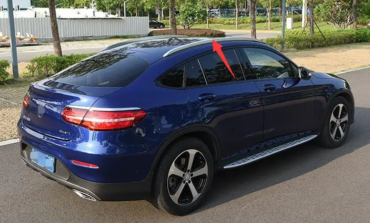 الفضة اللون سبائك الألومنيوم ملصق تثبيت الجانب السكك الحديدية بار حامل سقفي ل GLC GLC200 GLC260 GLC300 كوبيه 2016 2017