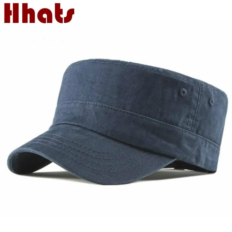 

Cotton Blank Military Hat For Men Autumn Summer Flat Baseball Cap Hip Hop Male Vintage Snapback Hat Solid Trucker Cap Casquette