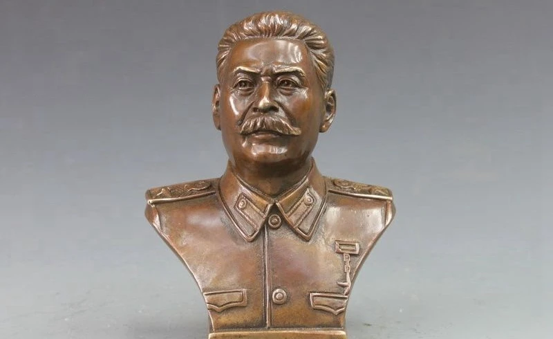 

Western Bronze Copper Politician Joseph Vissarionovich Stalin Bust Art Statue a(5.19) a 0518
