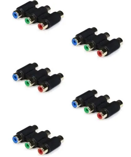 5x 3-RCA Женский к женскому rgb-муфта Соединительный компонент видео кабель