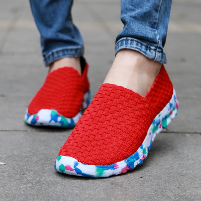 Women Casual Shoes Summer Handmade Woven Shoes Breathable Fashion Comfortable Women Flats Female Loafers Women Shoes