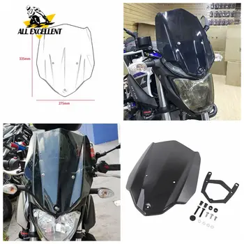 

For YAMAHA MT03 MT 03 2016-2018 Mounting Bracket Windshield Smoke color and black color moto Windscreens Wind deflector Screen