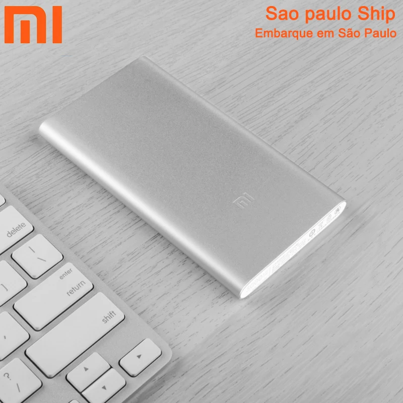 

xiaomi power bank 5000mah Portable mini Silver powerbank 5.1V 2.1A Lithium polymer batteries portable charger mi powerbank