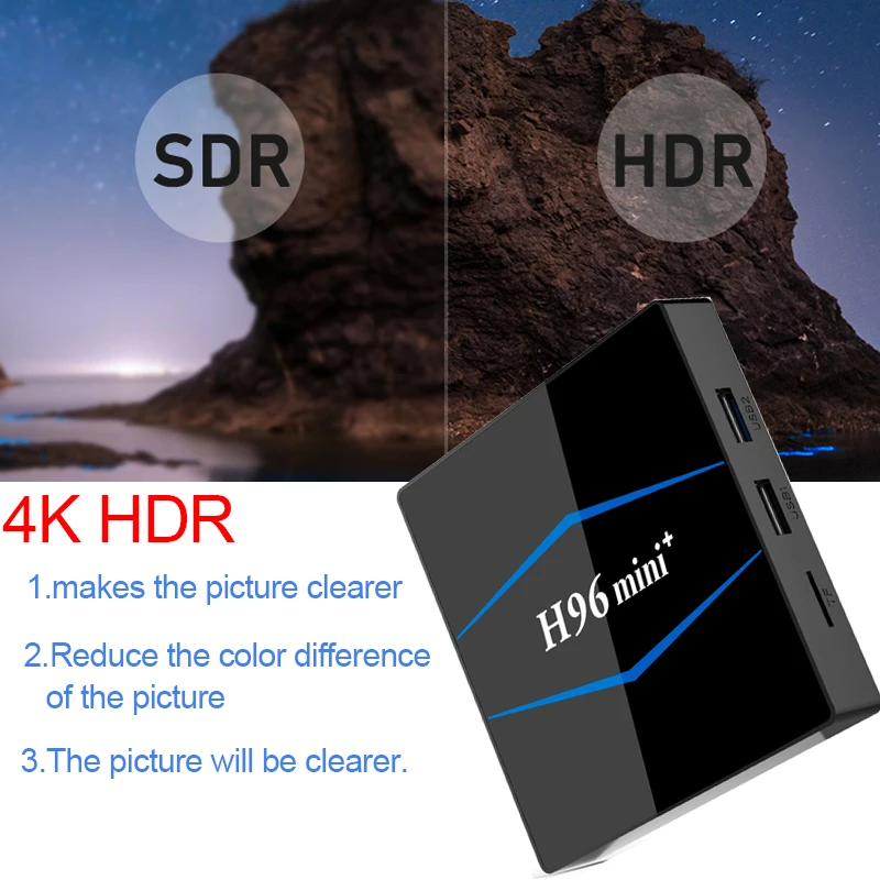 ТВ приставка h96mini + tvbox Android 7 1 2 Гб 16 четырехъядерный процессор Amlogic S905W 4 ГГц WiFi