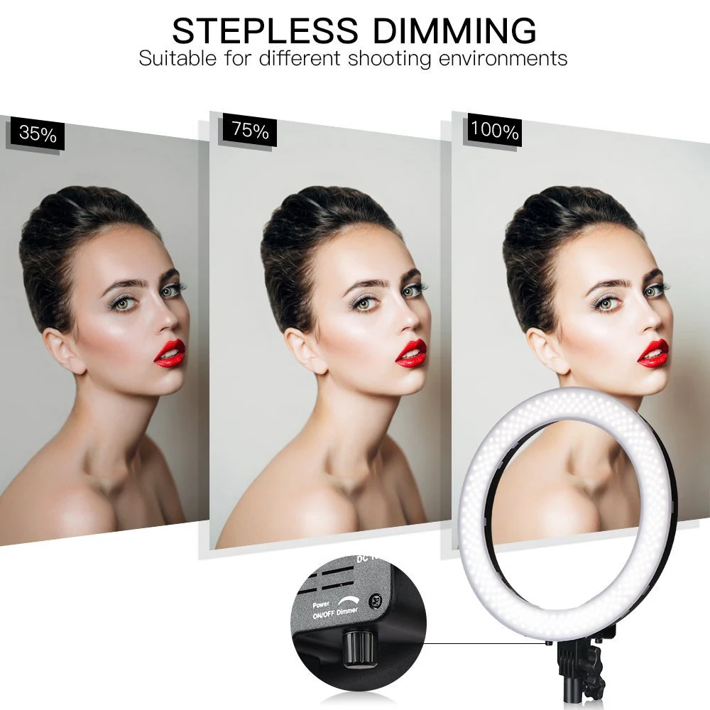  spash RL-18A LED Ring Light 18 inch Ring Lamp for Makeup Video Youtube Photography Lighting with Tr - 32914497339
