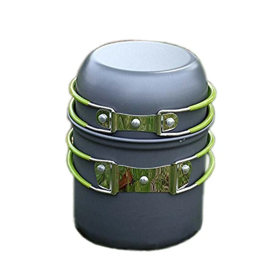 Portable Outdoor Cooking Set Anodized aluminum Non Stick Pot Bowl