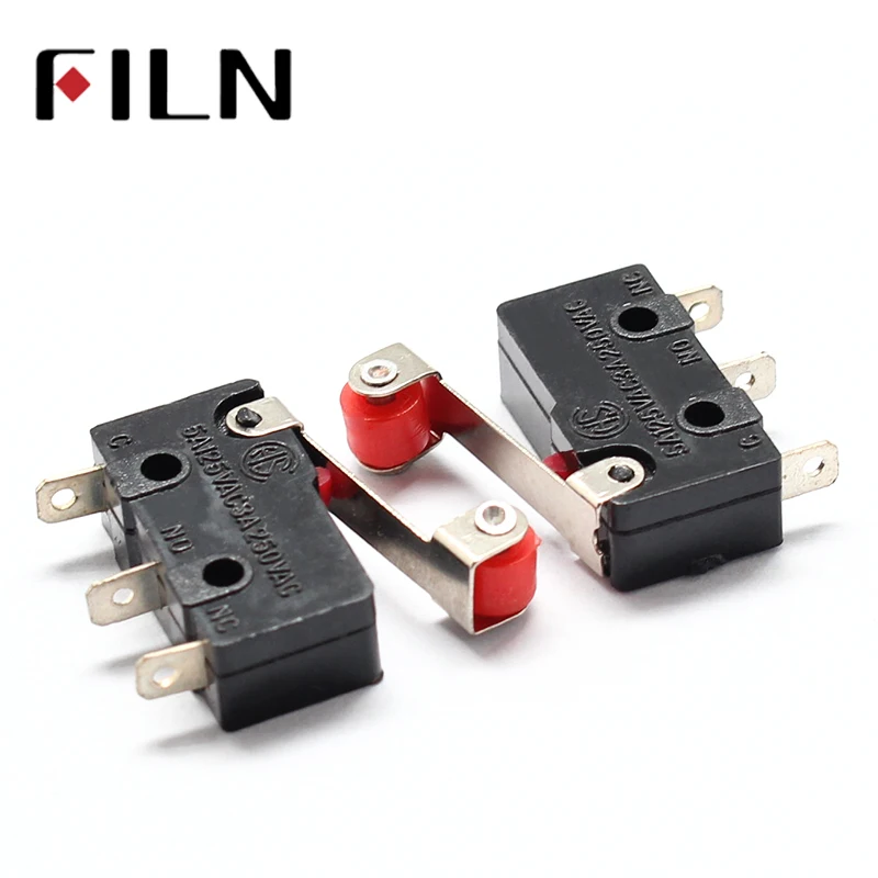10Pcs KW12-3 Mini Micro Roller Lever Arm Normally Open Close SPDT Snap Action Limit Switch (4)