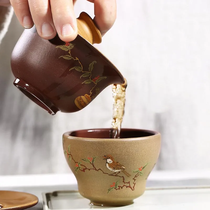 170 мл Yixing фиолетовая глина Gaiwan Boutique Chinese чайный набор кунг фу Zisha Tea Tureen посуда для