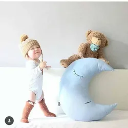 Baby Pillow Infantil Toddler Moon Sleep Pillow Baby Bed Toy Cute Kids Portable Bedroom Bedding Set Baby Room Decor