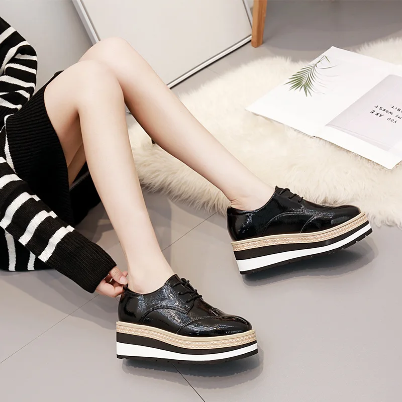LTARTA/тонкие туфли; модные женские туфли в полоску с толстой подошвой; туфли из сосны с круглым носком; HZB-1816 на высоком каблуке