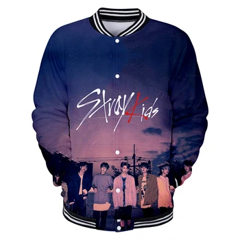 

Frdun Tommy 3D Stray Kids Baseball Jacket 2019 Fashion Pullover Cool Oversize Capless 2019 New Unisex Cool V-neck Warm Jackets