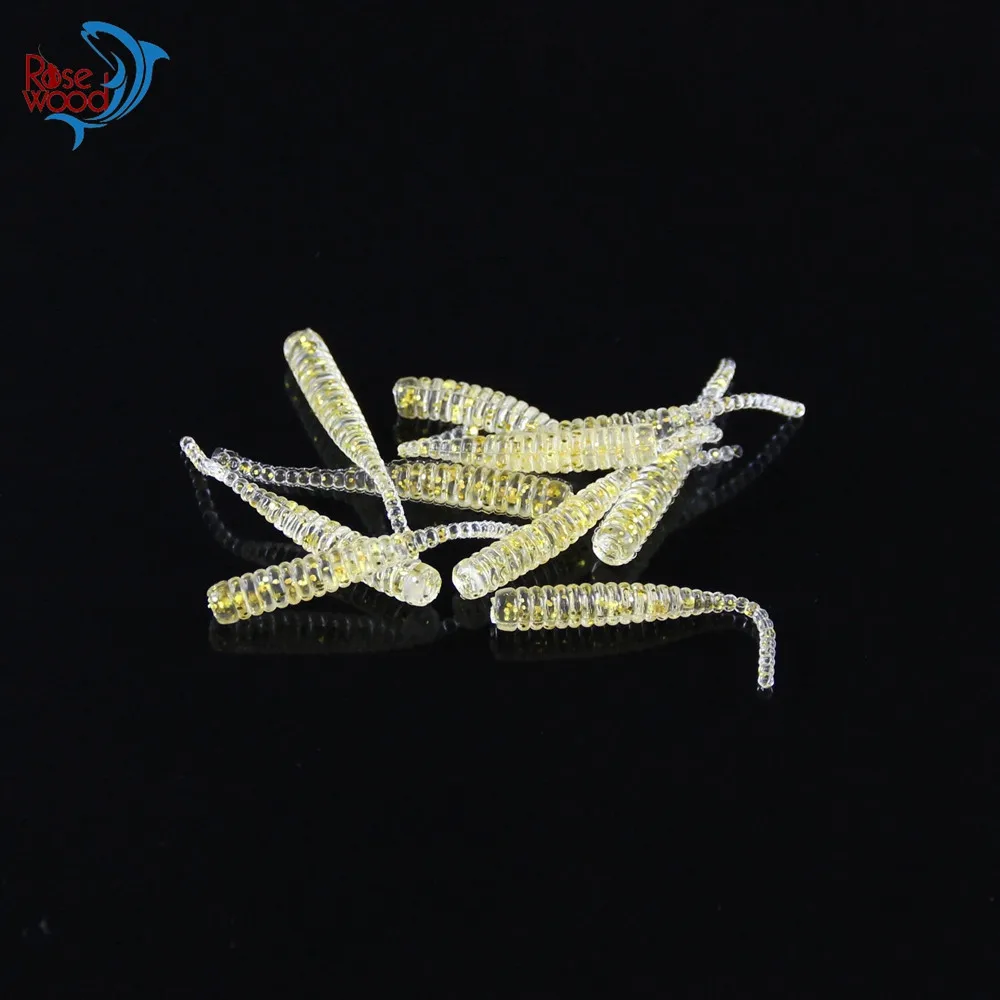 100pcs Pesca Artificial Soft Bait 4cm0.3g UL Fishing Worm Swimbaits Soft Lure Carp Fishing Bait Fishing Lure Mixed Colors  (37)