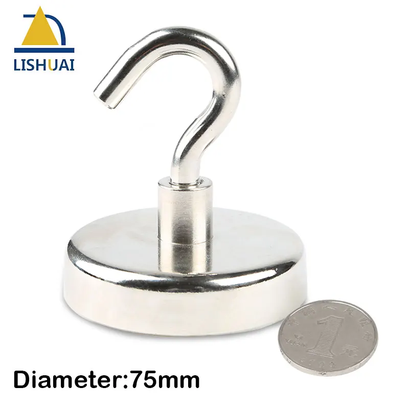 Сильный Круглый Магнитный крючок LISHUAI 1 шт. D75/сверхмощная неодимовая магнитная
