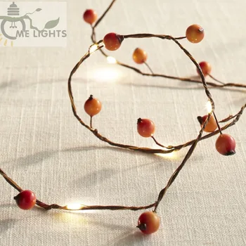

5M LED Berry fruit garland lights Battery Copper Wire Fairy Lights String for Home Festival Party Wedding Events Decoration