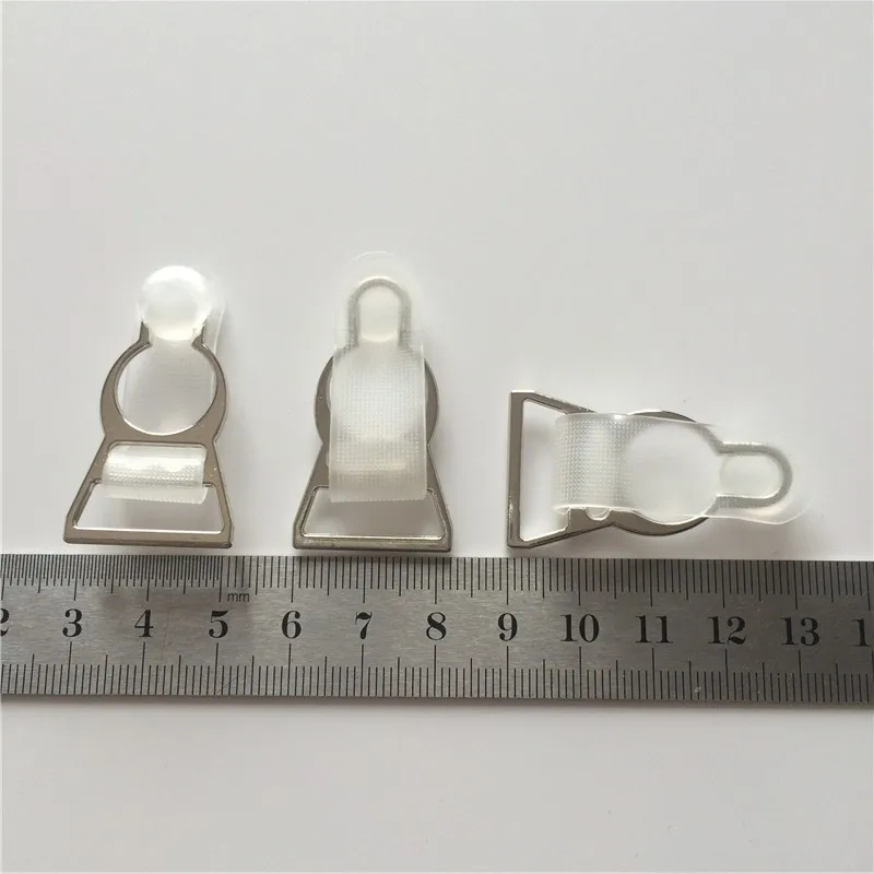 100 шт./упак. 20 мм подвязка clipSilver металл+ прозрачный PP подвязка зажимы для одежды klip Одежда Аксессуары для шитья TQG510