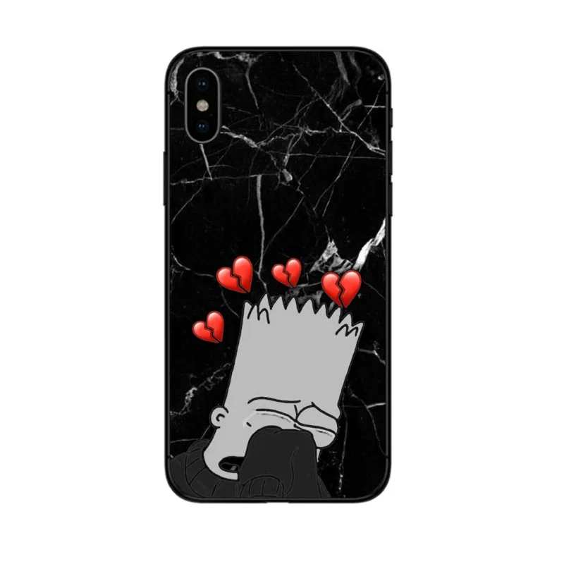 Homer J. Simpson Черный силиконовый чехол для телефона чехол для iPhone 5 5S SE 6 6s 7 8 Plus X 10 XR XS Max Bart Simpson Забавный мультяшный чехол