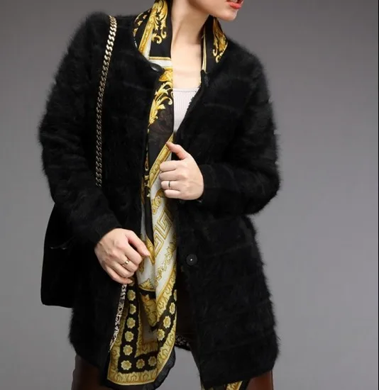 Новые оригинальные норки кашемировое пальто для женщин с длинным настоящий норковый кашемировый свитер кашемировый свитер F610