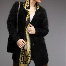 Новые оригинальные норки кашемировое пальто для женщин с длинным настоящий норковый кашемировый свитер кашемировый свитер F610