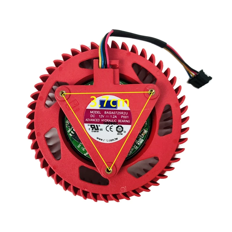 

New GPU Cooler Fan For ATI HD4870 HD4890 HD5850 HD5870 HD5970 HD5770 BASA0725R2U 12V 1.2A P001 Graphics Card VGA Fan Turbine
