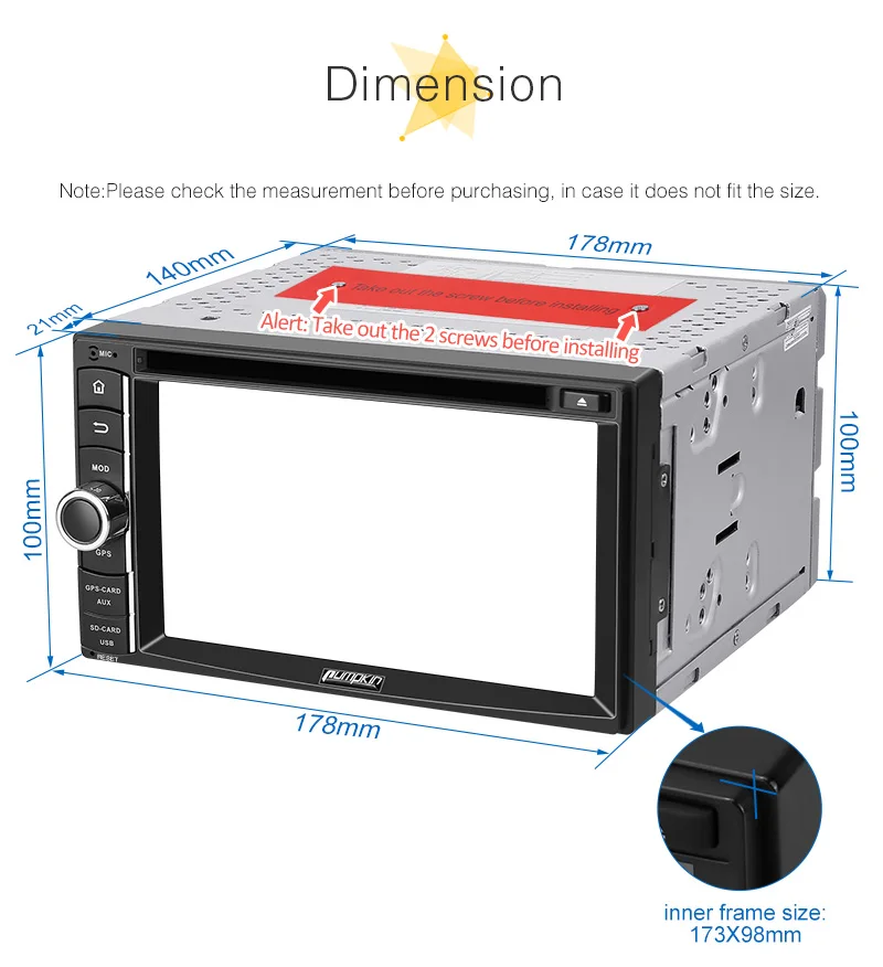Best Pumpkin 2 Din 6.2
