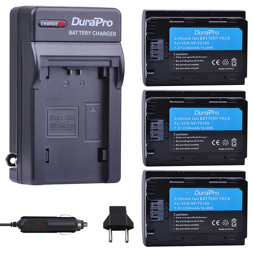 

3x NP-FZ100 NPFZ100 NP FZ100 battery 7.2V + charger for Sony A7R III A7 III BC-QZ1 A9/A9R Alpha9 Alpha9R Alpha 9S A7RM3 camera