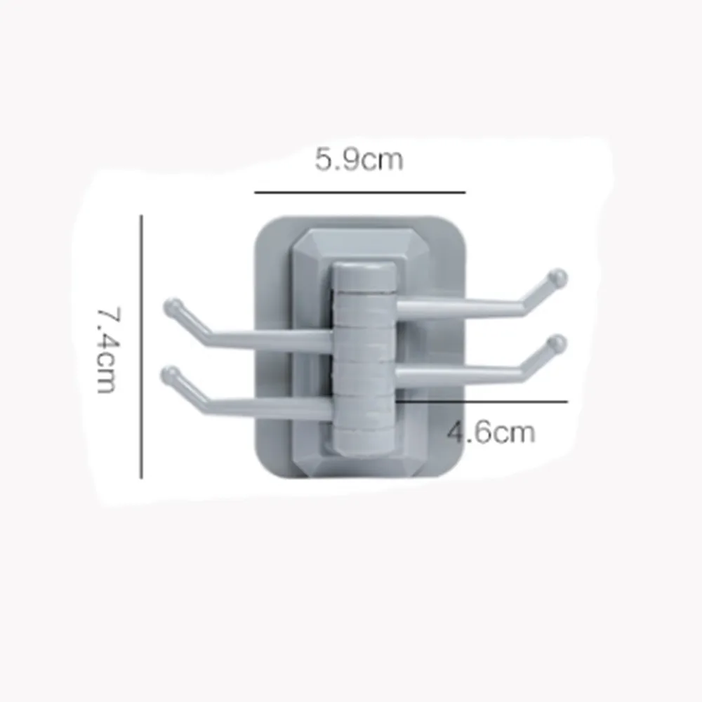 Поворотные крючки поворотный 4-крюк Кухня настенная стойка для ванной вешалка для полотенец без винта и Не оставляющий следов