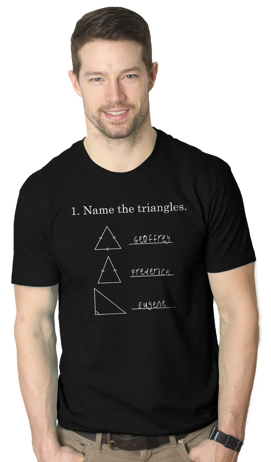 Mens name the triangles funny math t shirts sarcasm novelty i love math