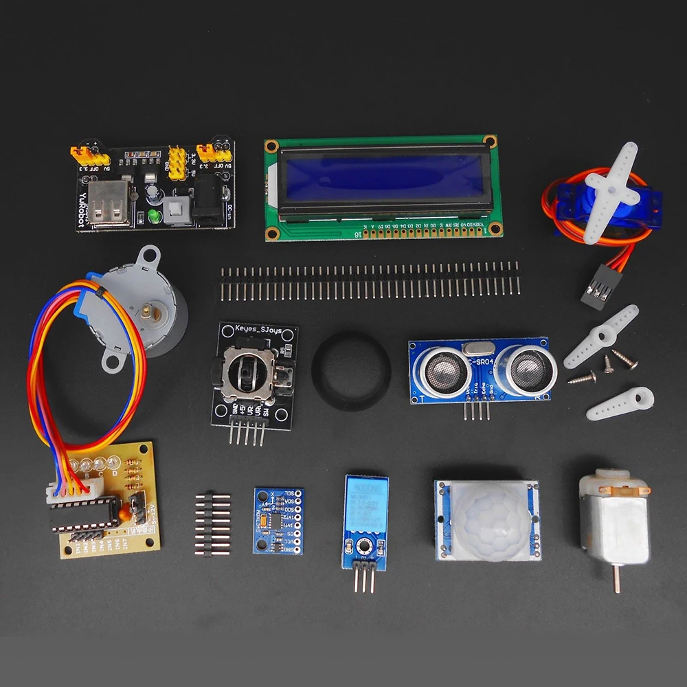 Arduino совместимый набор стартовый Обучающий для UNO R3 LCD1602 сервообработка|Детали и