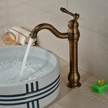 Luxury Brass Retro Style Basin Faucet Deck Mount Single Handle Bathroom Countertop Sink Mixer Taps