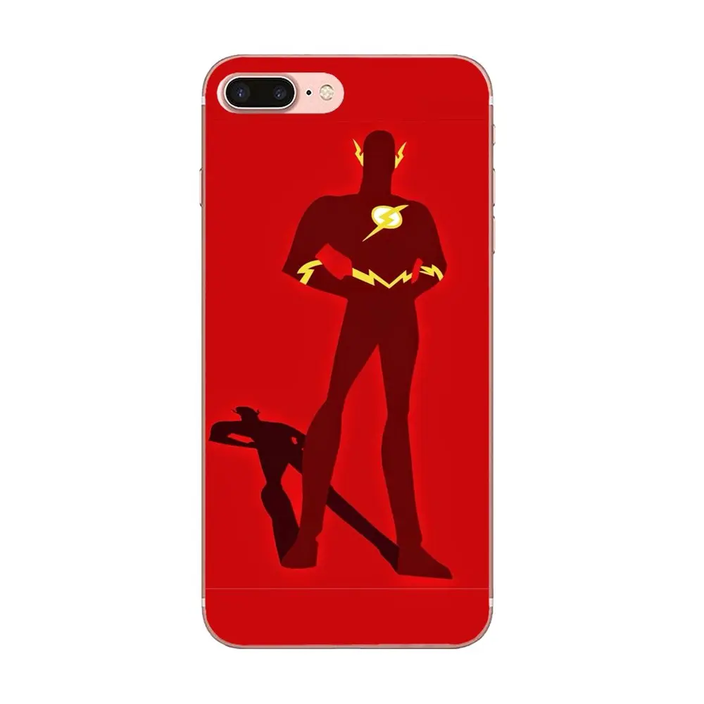 Мягкий с рисунком из ТПУ Capa Super Hero The Flash DC Comics логотип для Apple iPhone 4 4S 5 5C 5S SE 6 6S 7 8 Plus X