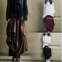 Персонализированные нестандартные льняные хлопковые юбки длинные юбки Хлопковые женские нестандартные юбки 16313