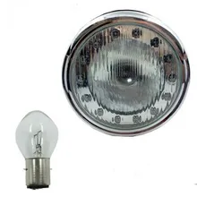 Electric Tricycle Headlights With Far And Near Light Ordinary Bulb Headlight Assembly 12/48/60/72 Spotlight