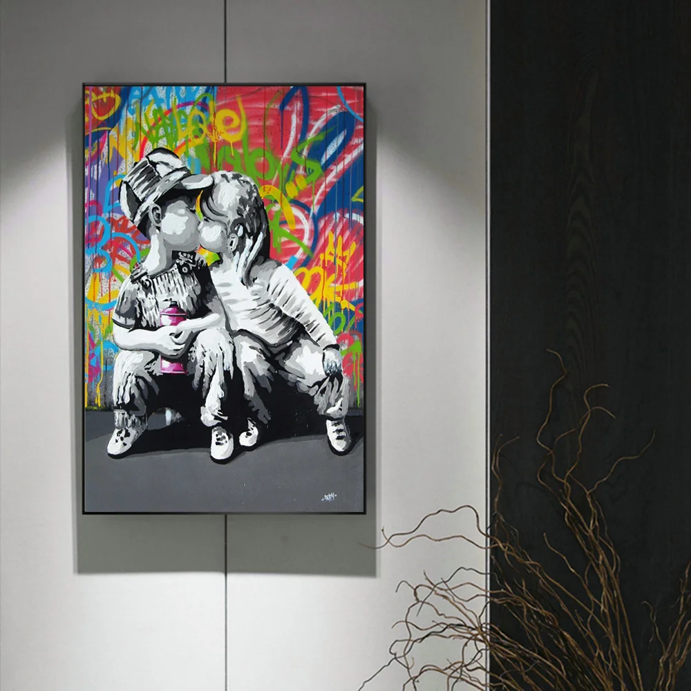 Современные уличные художественные настенные картины для гостиной плакаты и принты Граффити Арт холст принты картины на холсте домашний декор стен