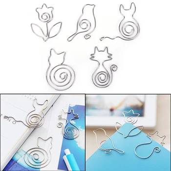 

2pcs/lot Kawaii Cute Hollow Out Flower Bird Cat Metal Bookmark Paper Clip School Office Supply Gift Stationery