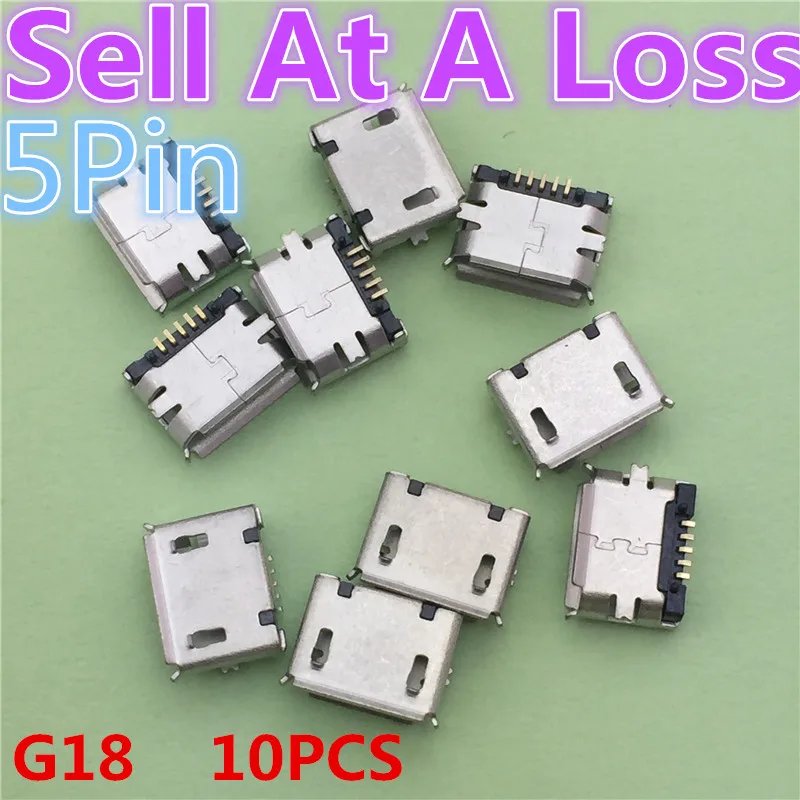 10pcs-G18-Micro-USB-Type-B-Female-5Pin-SMT-Socket-Jack-Connector-Port-PCB-Board-Charging