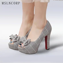 plus size 34-43 new sandals Bowtie women high heels valentine platform peep toe fashion slip on solid party Dress Pumps shoes plus size 34-43 new sandals Bowtie women high heels valentine platform peep toe fashion slip on solid party Dress Pumps shoes