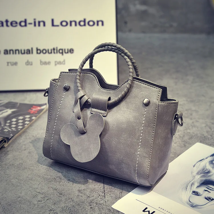 

New Handbags Pu Leather Women Bag For Women 2019 Shoulder Crossbody Bag Wild Mickey Pendant Female Bag Bolsas Feminina