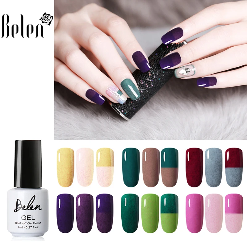 

Belen 7ml Fur Change Semi Permanent Soak Off Gelpolish Lucky Lacquer UV Gel Nail Polish LED Lamp Varnish Base Top