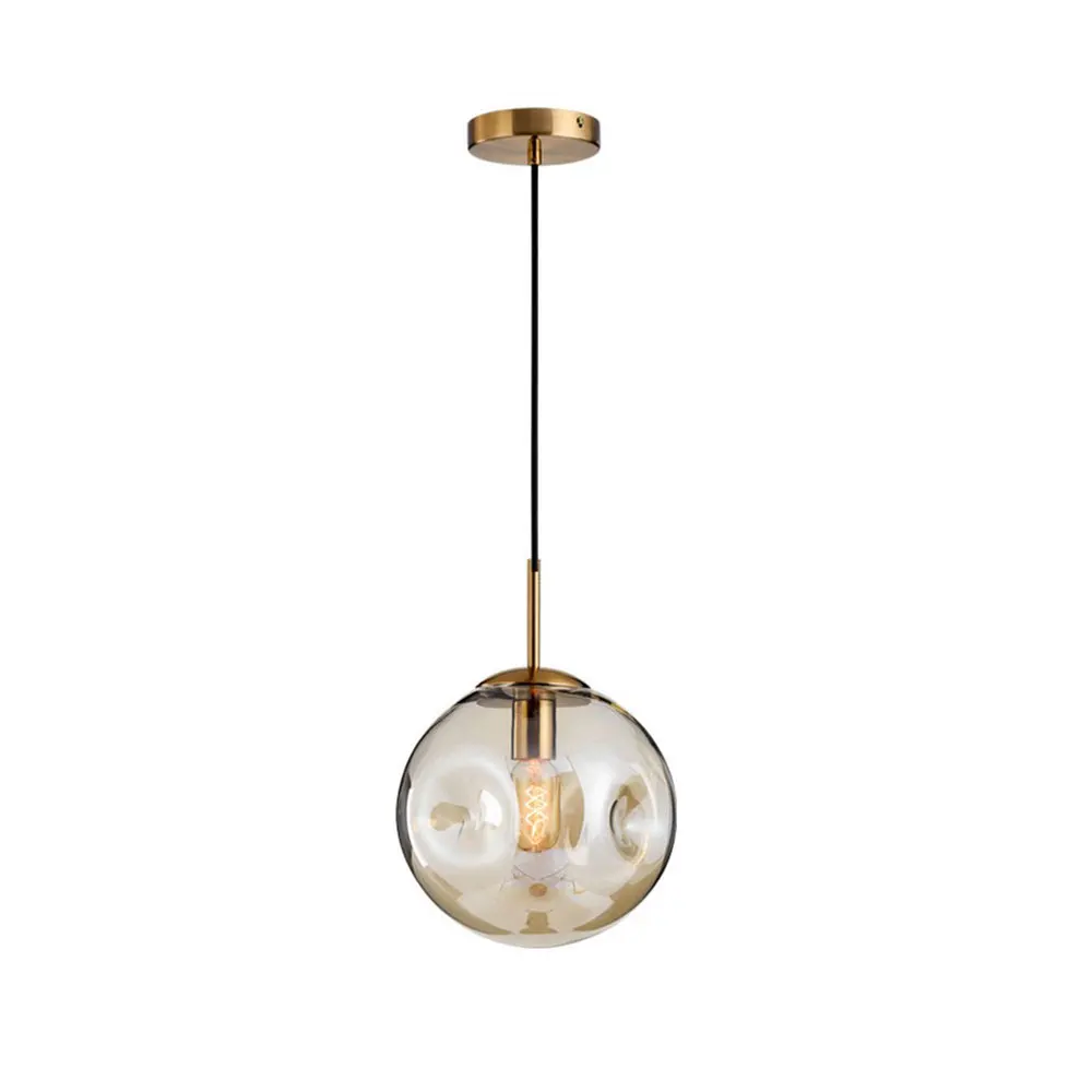 Стеклянный подвесной светильник, скандинавский подвесной светильник, вогнутый шар, латунный креативный минималистичный E27 Прозрачный Абажур для ресторана
